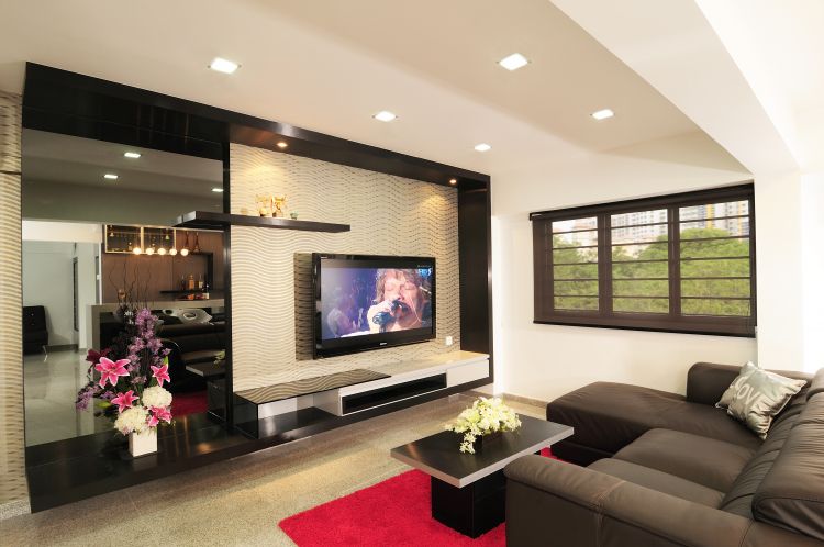 Contemporary, Modern Design - Living Room - HDB 5 Room - Design by U-Home Interior Design Pte Ltd