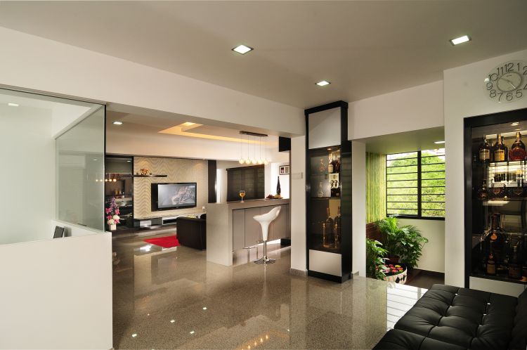 Contemporary, Modern Design - Living Room - HDB 5 Room - Design by U-Home Interior Design Pte Ltd