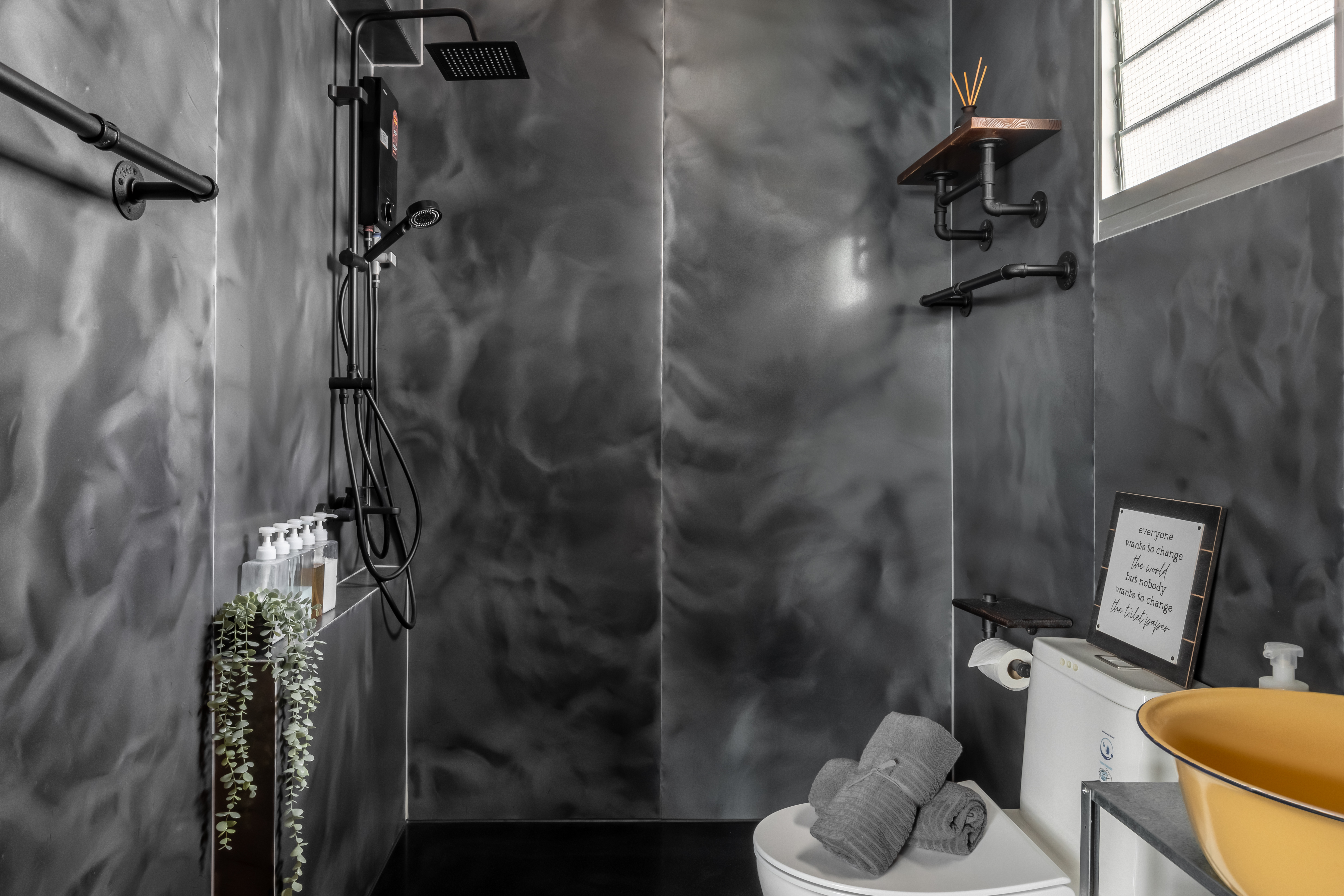 Industrial Design - Bathroom - HDB Studio Apartment - Design by U-Home Interior Design Pte Ltd