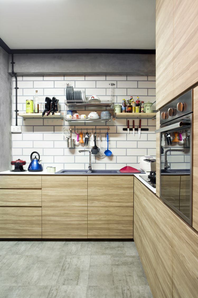 Industrial, Retro Design - Kitchen - HDB 4 Room - Design by Vegas Interior Design Pte Ltd