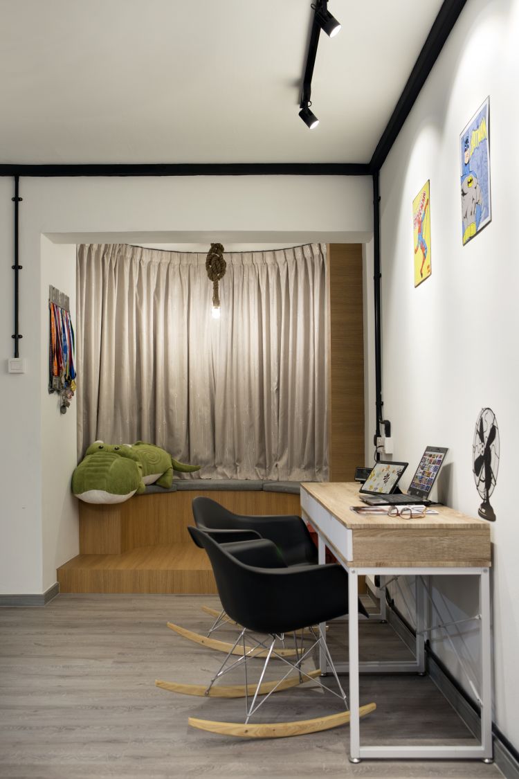 Industrial, Retro Design - Living Room - HDB 4 Room - Design by Vegas Interior Design Pte Ltd