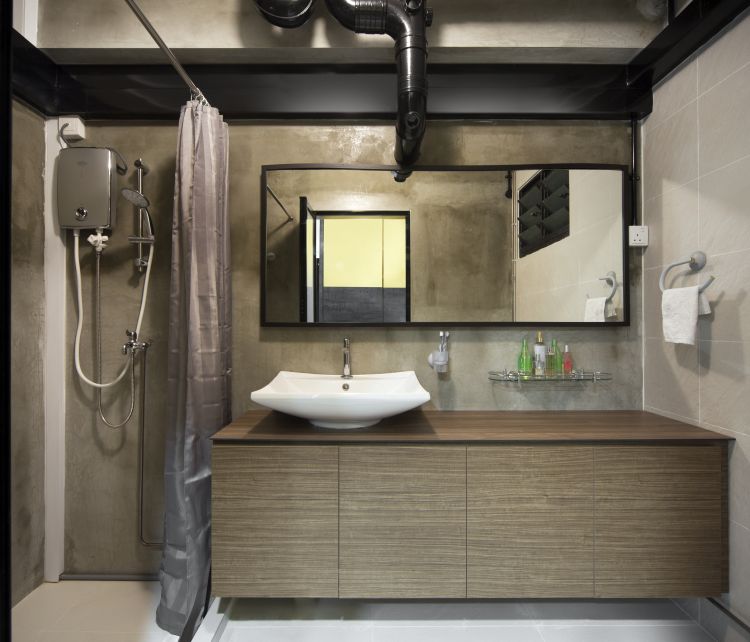 Industrial, Retro Design - Bathroom - HDB 4 Room - Design by Vegas Interior Design Pte Ltd