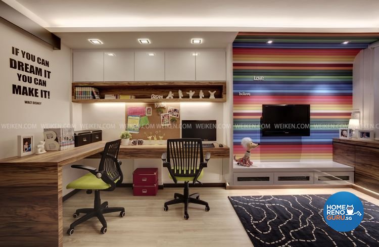 Wonderful Hdb Study Room Design Ideas Part - 14: Contemporary, Modern, Retro Design - Study Room - HDB 3 Room - Design By