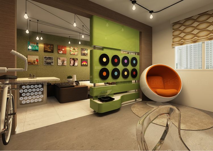 Modern, Retro Design - Living Room - HDB 3 Room - Design by Weiken.com Design Pte Ltd