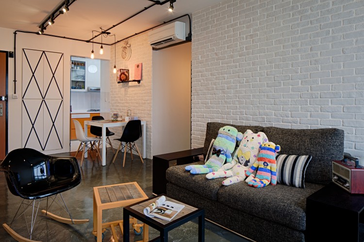 Industrial, Modern, Scandinavian Design - Living Room - HDB 4 Room - Design by Weiken.com Design Pte Ltd