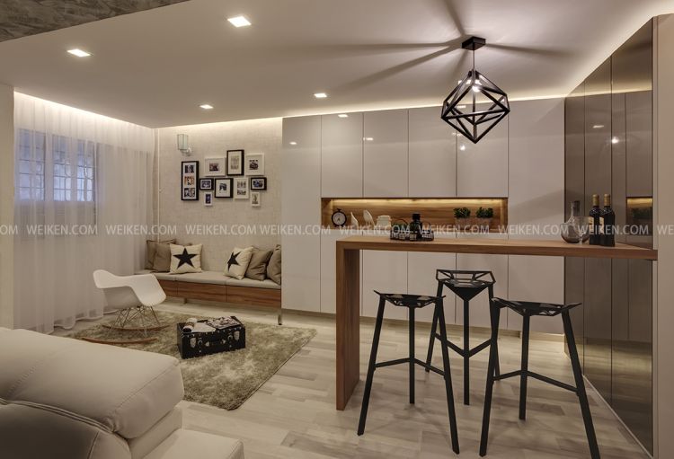 Contemporary, Modern, Resort Design - Entertainment Room - HDB 4 Room - Design by Weiken.com Design Pte Ltd