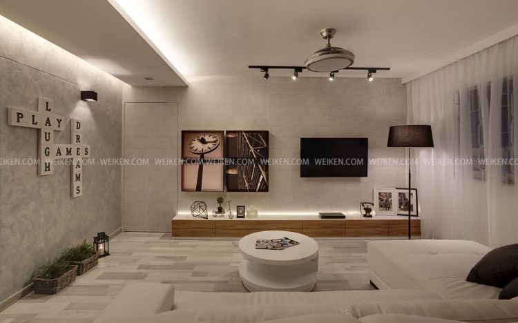 Contemporary, Modern, Resort Design - Living Room - HDB 4 Room - Design by Weiken.com Design Pte Ltd