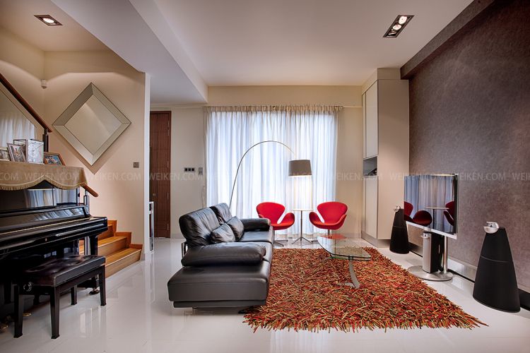 Contemporary, Modern Design - Living Room - Landed House - Design by Weiken.com Design Pte Ltd