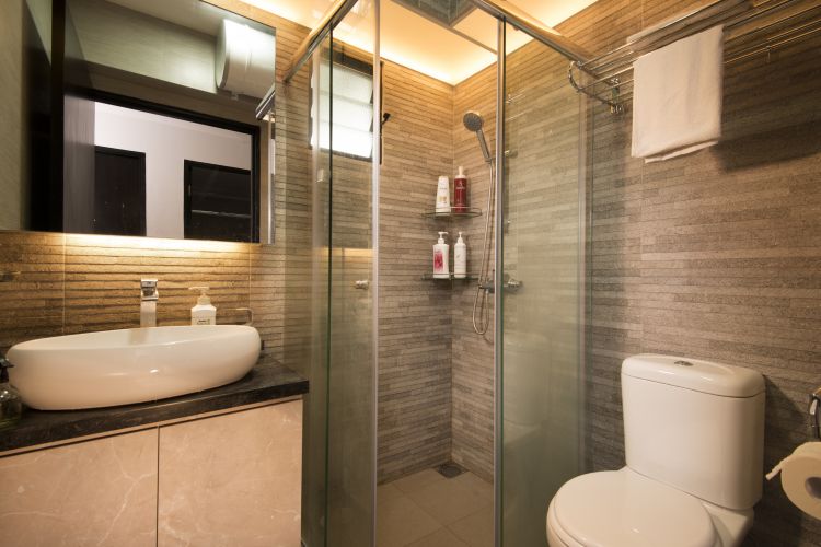 Minimalist, Modern, Rustic Design - Bathroom - HDB 4 Room - Design by Y-Axis ID